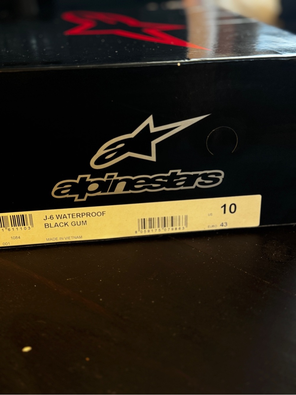 Alpinestars Men’s Black J-6 High-Top motorcycle Sneakers with Gum Sole - Picture 10 of 10
